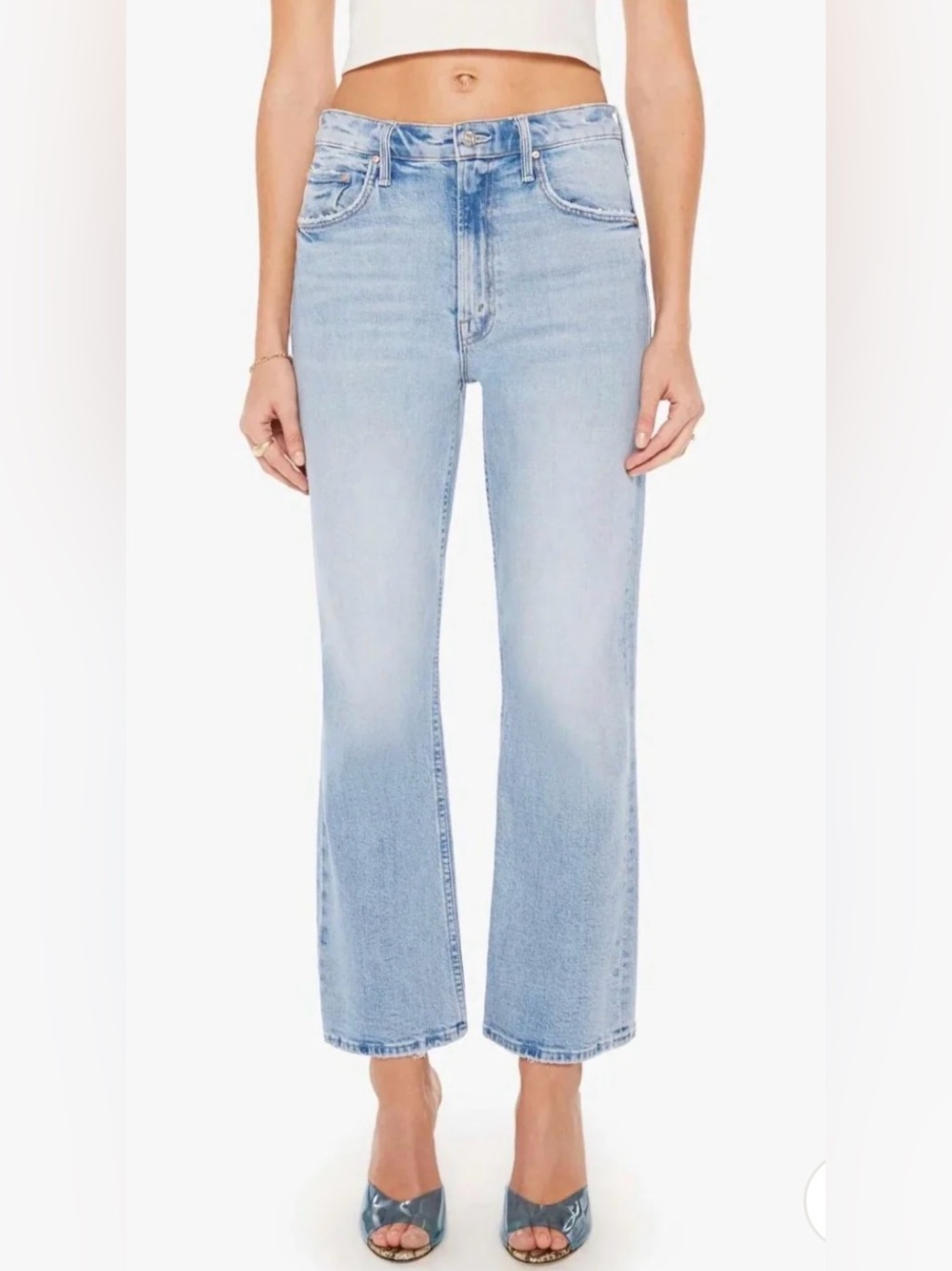 Mother Superior Denim The Scooter Ankle Don’t Be A Square 27 Light Blue Jeans